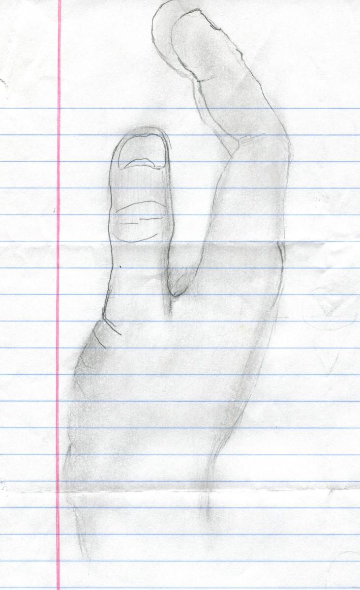 Focusing on drawing my own hand, since I suck at drawing hands
