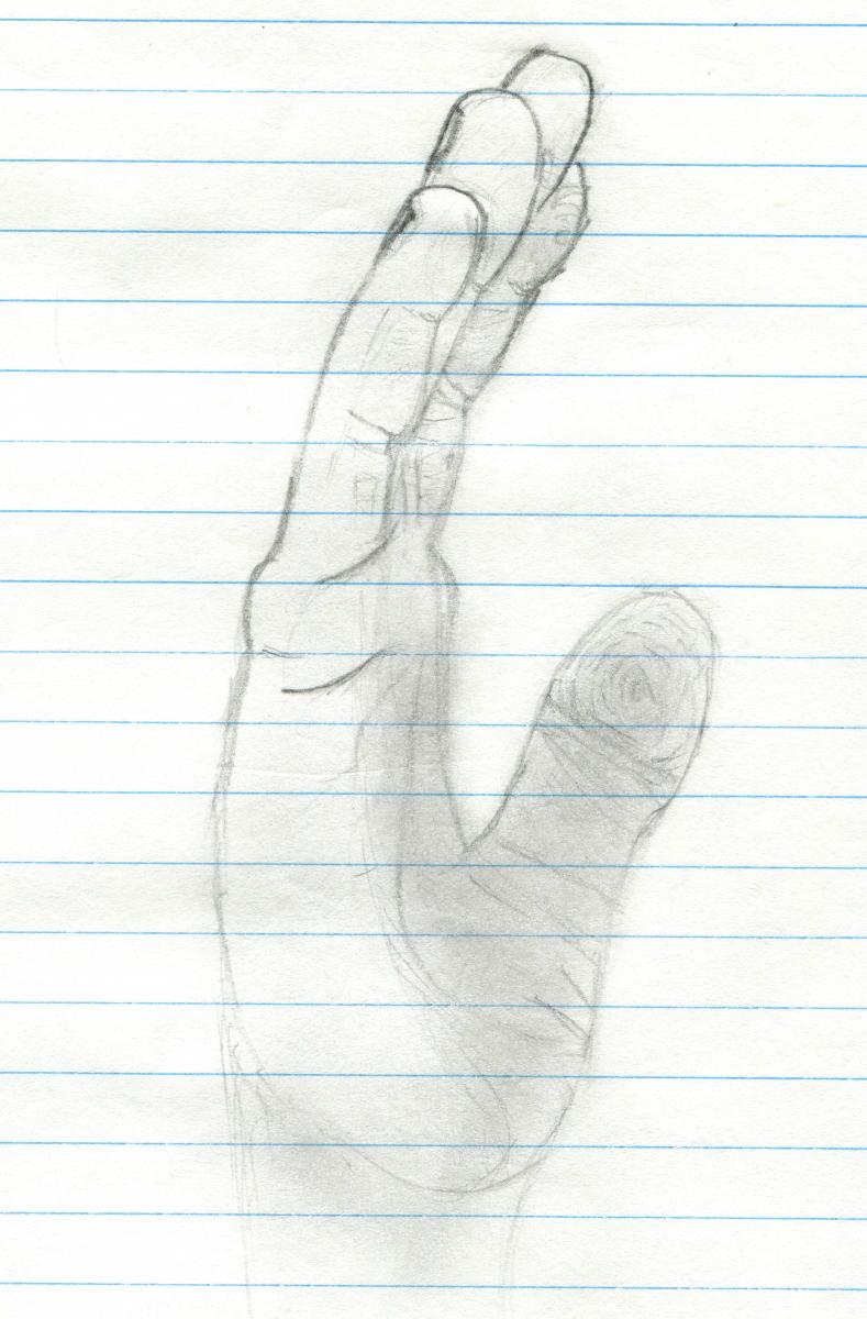 Focusing on drawing my own hand, since I suck at drawing hands